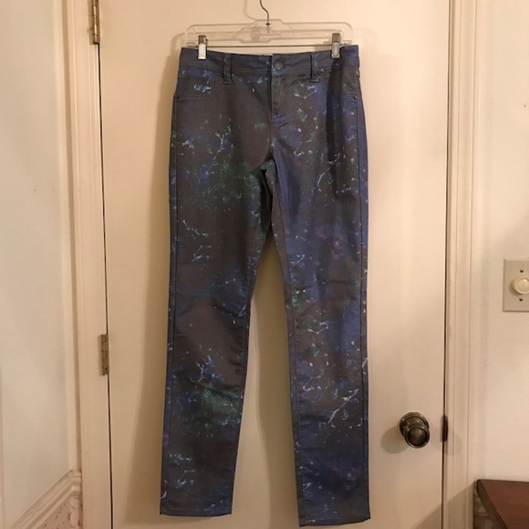 10, INC Patterned Pants Jeans Style Dye Splattered - Picture 2 of 10